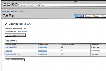 CAPx config home screen