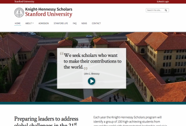 Screenshot of Knight-Hennessy Scholars homepage