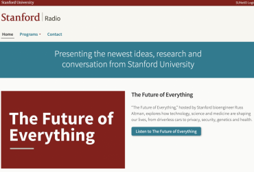 screenshot of Stanford Radio homepage